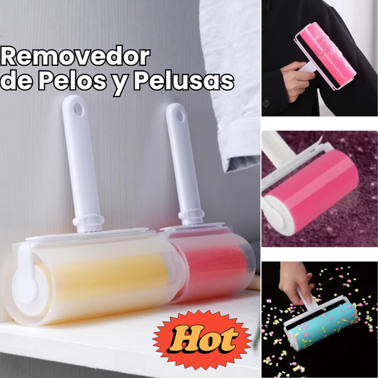 Rodillo quita pelusa, removedor de pelos de muebles, ropa, limpieza de hogar, reutilizable